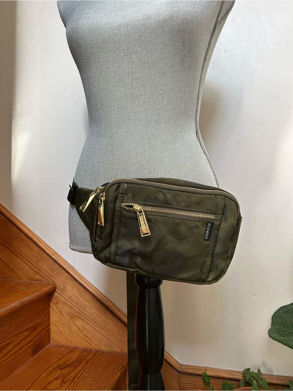Zippered Olive Green Camo Travel Waist Bag